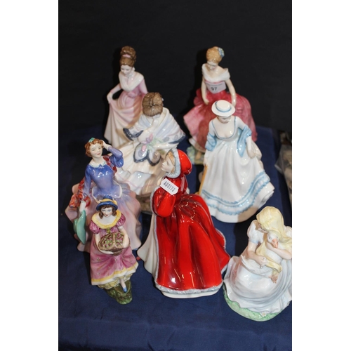 97 - Five Royal Doulton figures to include Blithe Morning, Rachel, Summer's Day, Summertime and three Coa... 