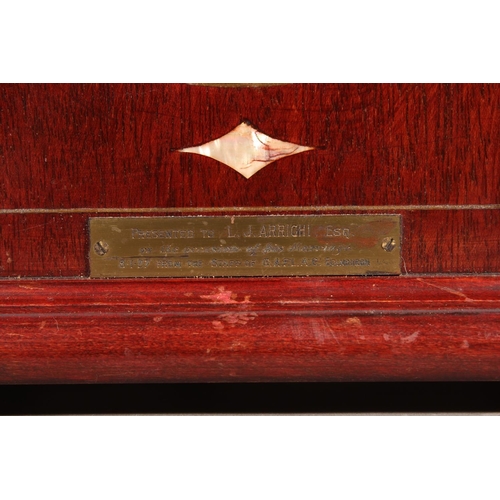 98 - Victorian mahogany mantel clock with Roman numeral chapter ring.