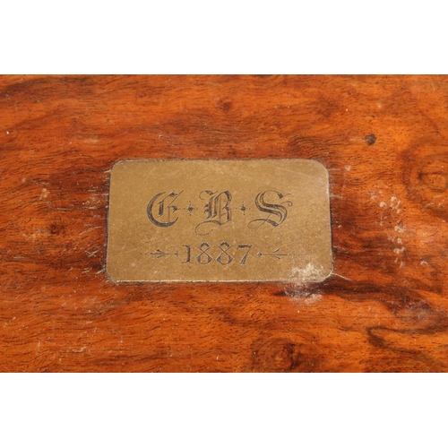 99 - Victorian walnut and brass-bound writing slope.
