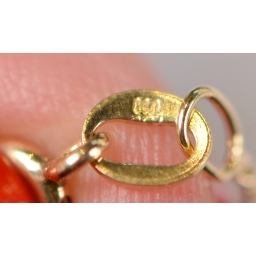 33 - Diamond pendant set with five small brilliants, unmarked, on a fine 18ct gold chain, '750', 4g gross... 