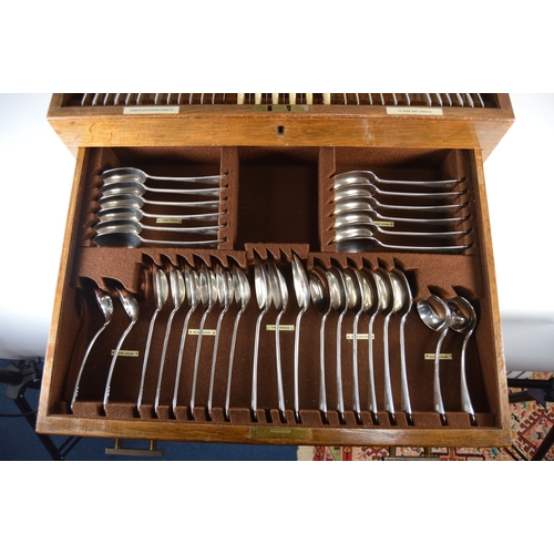 80 - Part canteen of silver cutlery comprising twelve table forks, twelve dessert forks, twelve dessert s... 
