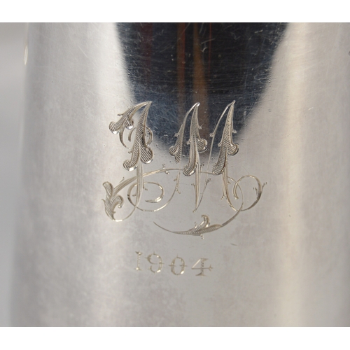 Edward VII silver cup of plain design, monogrammed and dated 1904, by J ...