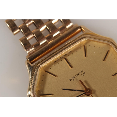 180 - Gents 9ct yellow gold Longines wristwatch, the octagonal champagne coloured dial with date aperture ... 