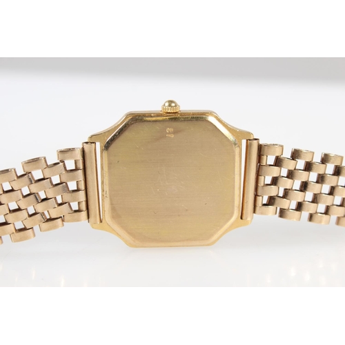 180 - Gents 9ct yellow gold Longines wristwatch, the octagonal champagne coloured dial with date aperture ... 