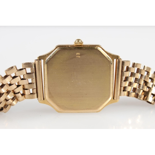 180 - Gents 9ct yellow gold Longines wristwatch, the octagonal champagne coloured dial with date aperture ... 