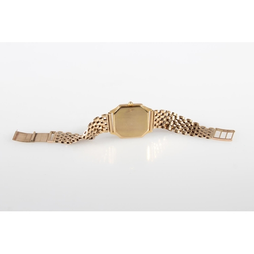 180 - Gents 9ct yellow gold Longines wristwatch, the octagonal champagne coloured dial with date aperture ... 