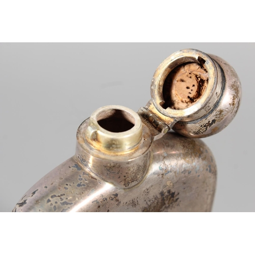 43 - Silver hip flask of typical form with hinge top and removable cup, Walker & Hall, Sheffield, 190... 
