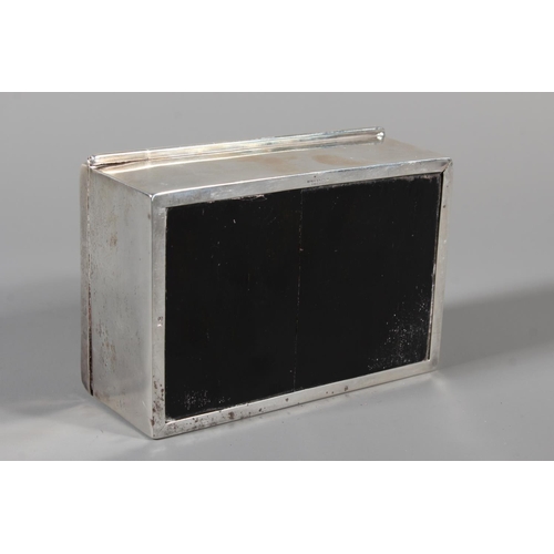 47 - Geo V silver cigarette box with wood lined interior, Munsey & Co (David Munsey), Sheffield, 1911... 
