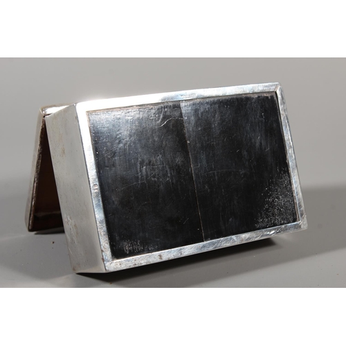 47 - Geo V silver cigarette box with wood lined interior, Munsey & Co (David Munsey), Sheffield, 1911... 