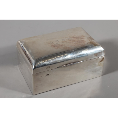 47 - Geo V silver cigarette box with wood lined interior, Munsey & Co (David Munsey), Sheffield, 1911... 