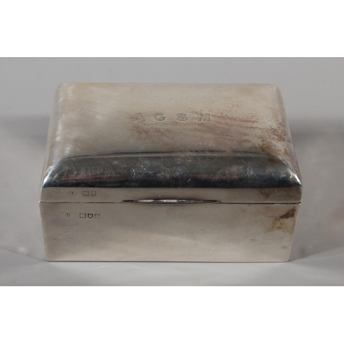 47 - Geo V silver cigarette box with wood lined interior, Munsey & Co (David Munsey), Sheffield, 1911... 