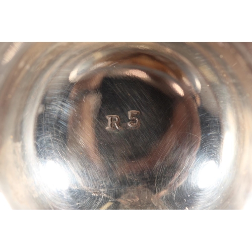57 - Modern silver topped cut glass ewer, the hobnail body mounted with mythical beast, Roberts & Bel... 