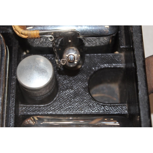 68 - Vintage travelling picnic set in suitcase.