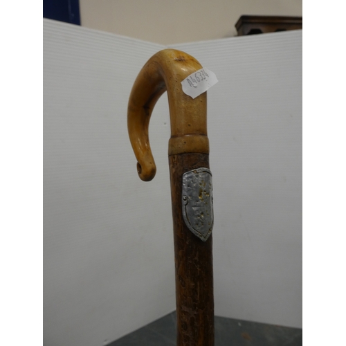 10 - Five walking sticks to include examples with horn handles.  (5)...