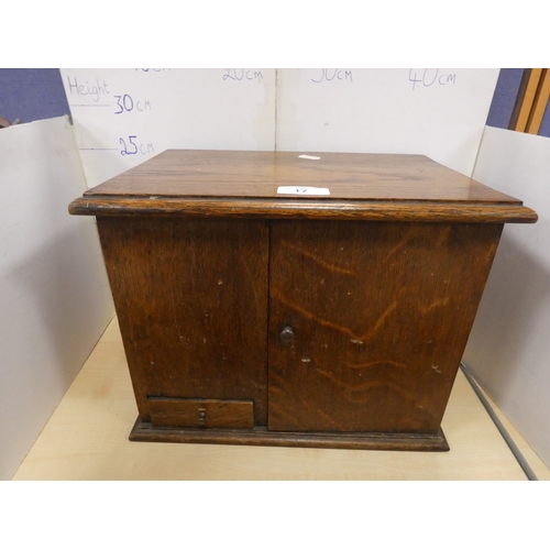 17 - Oak smoker's cabinet....