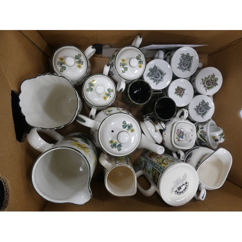 2 - Two cartons containing Portmeirion china tea and dinnerwares to include 'Florabunda' and 'Botanic Ga...