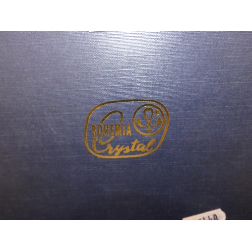 20 - Bohemia Crystal decanter and four glasses, in fitted box, and a boxed set of Gleneagles Crystal glas...