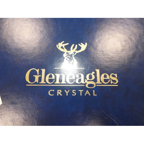 20 - Bohemia Crystal decanter and four glasses, in fitted box, and a boxed set of Gleneagles Crystal glas...