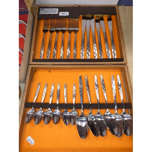 21 - Spear & Jackson part canteen of cutlery, children's tea set, other ceramics etc....