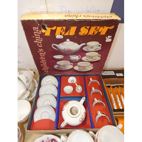 21 - Spear & Jackson part canteen of cutlery, children's tea set, other ceramics etc....