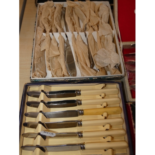 24 - EP to include fish knives and forks, teaspoons, Picquot ware teapot, tray, coffee pot etc....