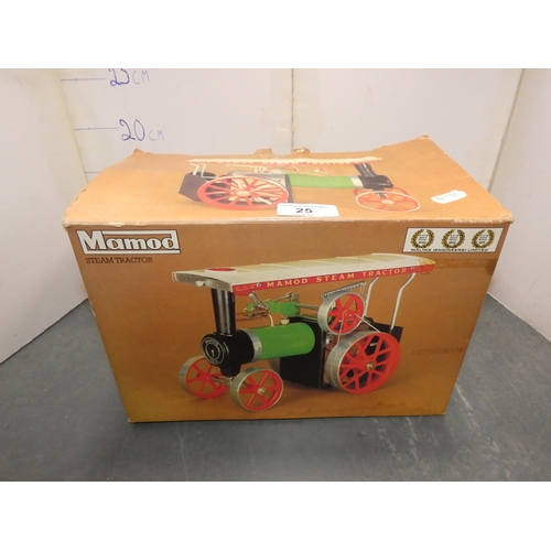 25 - Mamod steam tractor, in original fitted box....