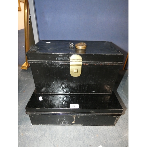 28 - Two toleware boxes.&nbsp; (2)...