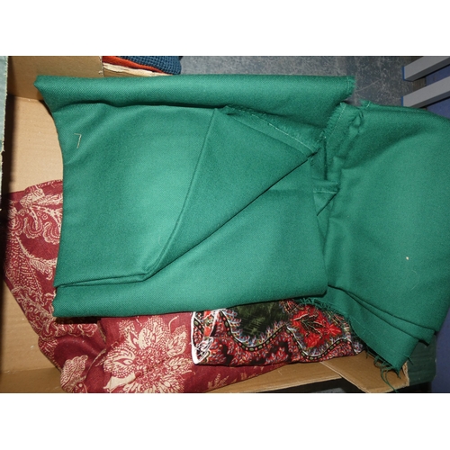 34 - Carton containing fabric and cushions....