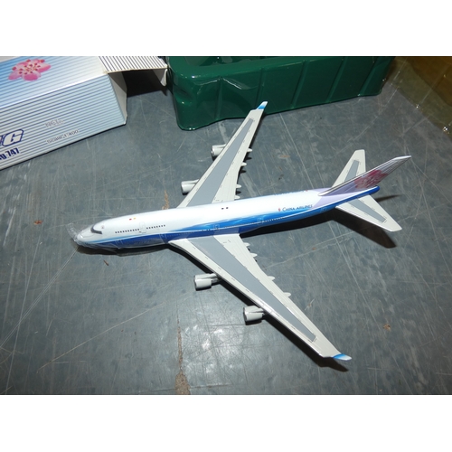 35 - Carton containing boxed model aircraft to include Boeing 747, Albatross, KC-10, Boeing 747-400, Chin...
