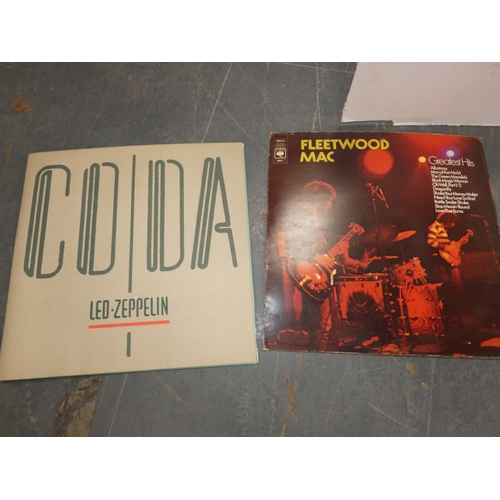 37 - Two cartons containing rock and pop vinyl records to include Led Zeppelin, Talking Heads, Dire Strai...