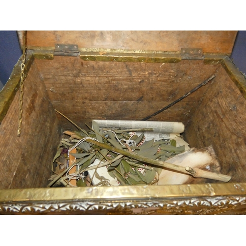 38 - Brass coal box on castors....