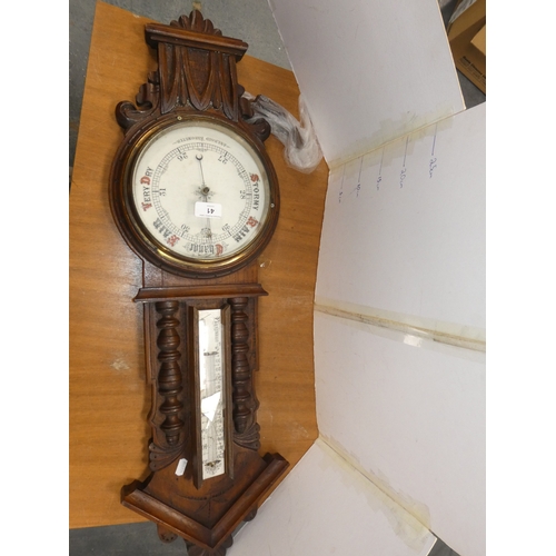 41 - Aneroid wall barometer (a/f)....