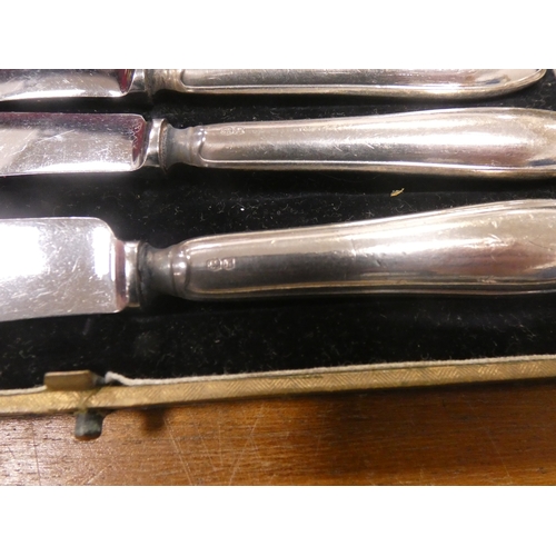 42 - Large collection of EP cutlery to include fish knives and forks, teaspoons, set of six silver-handle...