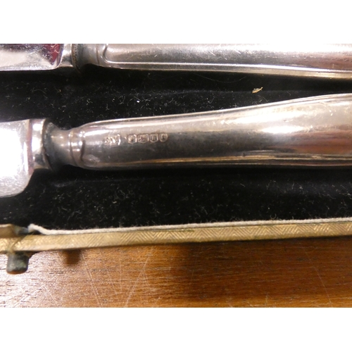 42 - Large collection of EP cutlery to include fish knives and forks, teaspoons, set of six silver-handle...