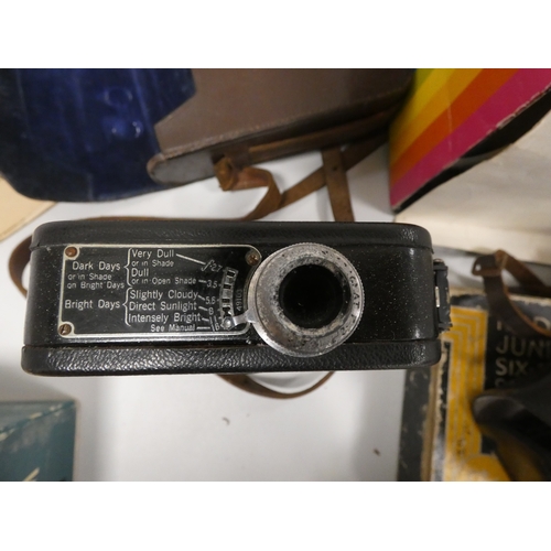 48 - Group of cameras to include Emi K, Polaroid, Kodak Junior Six-20 series II, Werra, cine-type camera ...