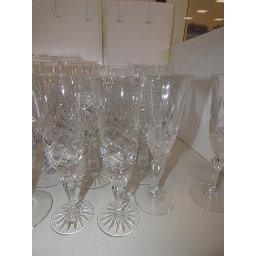 49 - Set of eleven matching wine glasses with airtwist stems, and other crystal and glass wine glasses....