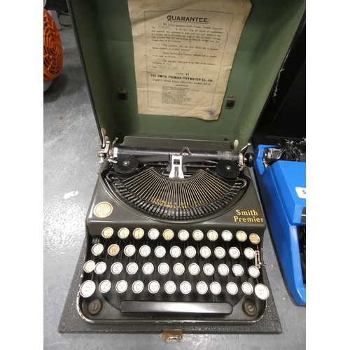 51 - Silver-Reed Silverette II typewriter and Smith Premier typewriter, both cased....