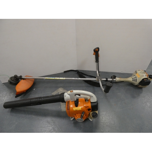 52 - Stihl petrol strimmer and a Stihl leaf blower.&nbsp; (2)...