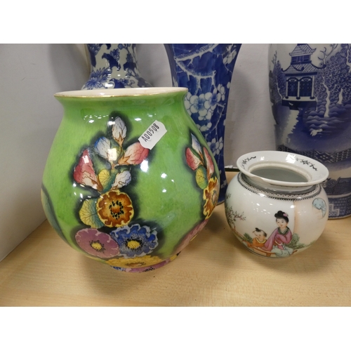 54 - Group of ceramics and porcelain to include antique Delft tin glazed charger, Carlton Ware 'Hollyhock...