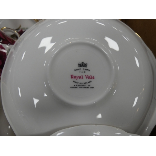 6 - Two cartons containing floral china tea and dinnerwares to include Colclough, Royal Vale and Royal G...