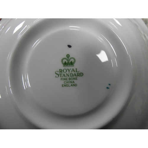 6 - Two cartons containing floral china tea and dinnerwares to include Colclough, Royal Vale and Royal G...