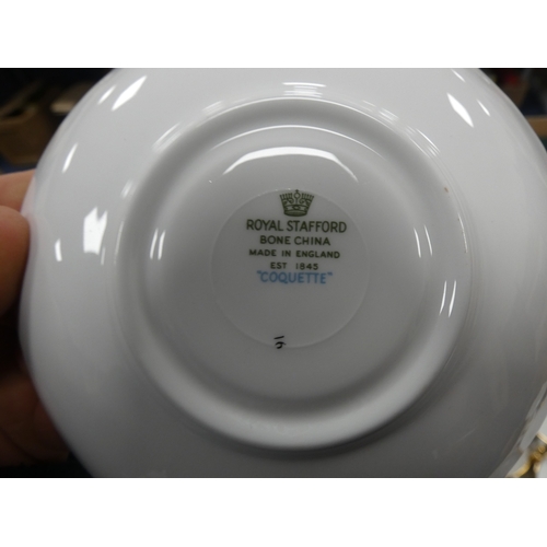 7 - Three cartons containing green and white china teawares to include Royal Staffordshire, Rosina, Art ...