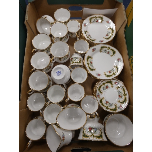 7 - Three cartons containing green and white china teawares to include Royal Staffordshire, Rosina, Art ...