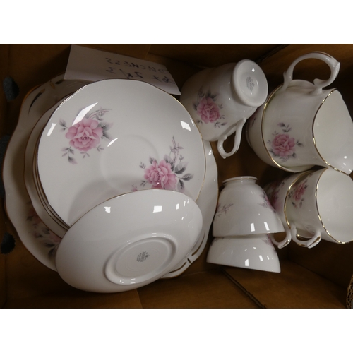 9 - Three cartons containing Duchess china floral decorated teawares....