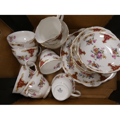 9 - Three cartons containing Duchess china floral decorated teawares....