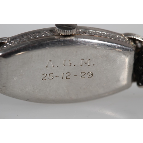 175 - Ladies platinum and diamond art deco cocktail watch, the case set with 44 diamonds, approximately 0.... 