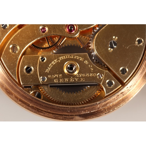 177 - 18ct yellow gold Patek Phillipe Genève chronometro gondolo, the white enamel dial with Roman Numeral... 