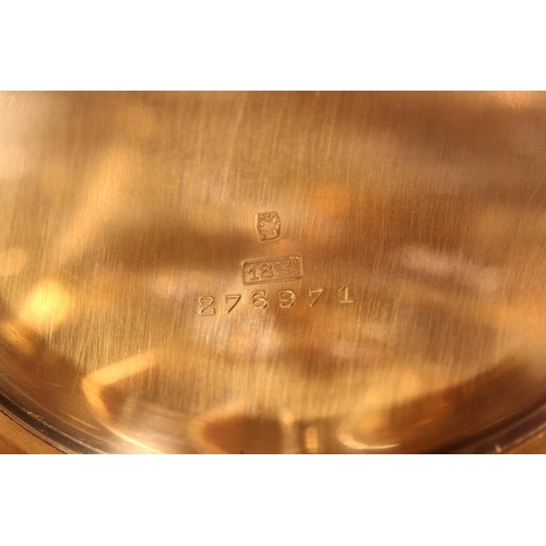 177 - 18ct yellow gold Patek Phillipe Genève chronometro gondolo, the white enamel dial with Roman Numeral... 