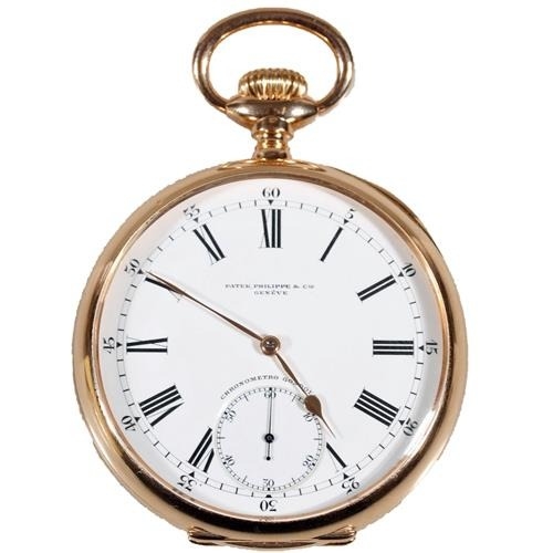 18ct yellow gold Patek Phillipe Genève chronometro gondolo, the white enamel dial with Roman Numeral chapter ring and second subsidiary dial, No.176280, gross weight 128g.