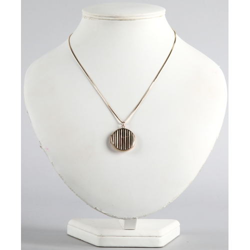 102 - 9ct gold locket on 9ct chain, 6.6g